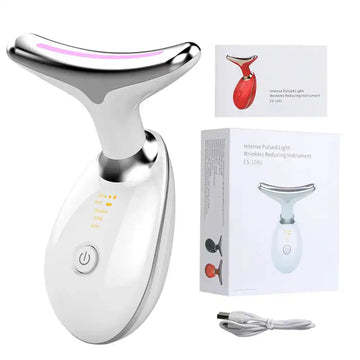 Neck Face Massager Skin Care Facial Massage Device with 3 Color Modes for Skin Rejuvenation Face Sculpting Tool for Double Chin